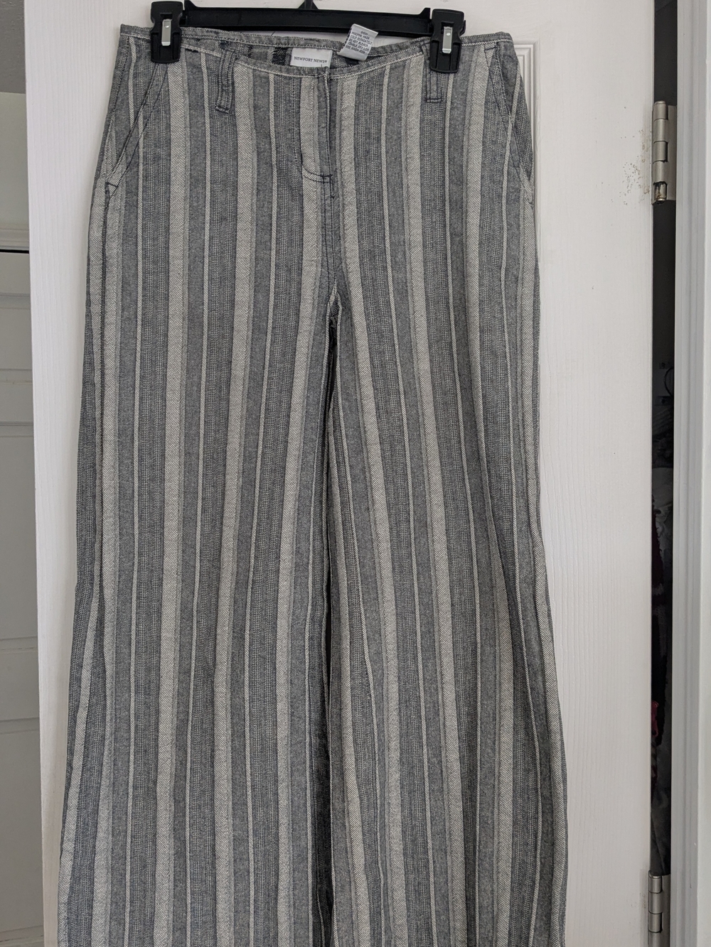 Newport News Gray and White Striped Pants